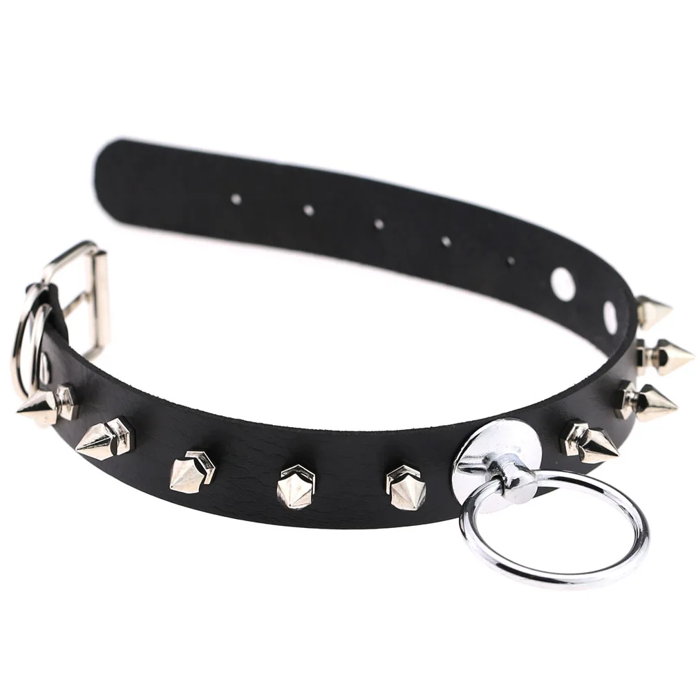 Gothic Punk Rock Leather Chokers - 5