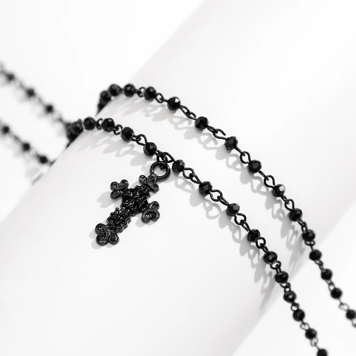 Gothic Black Cross Pendant Choker - 7