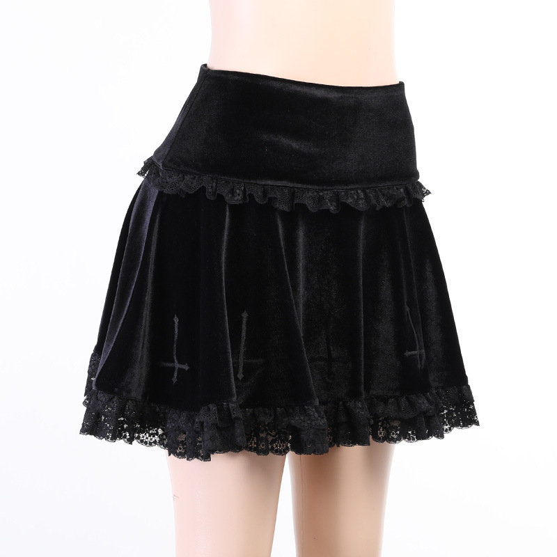 Gothic Skirt with Crosses - 8