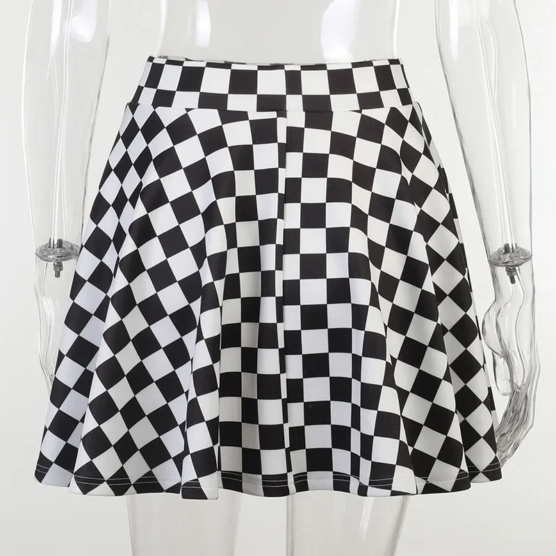 E-Girl Grunge Checkered Mini Skirt - 14