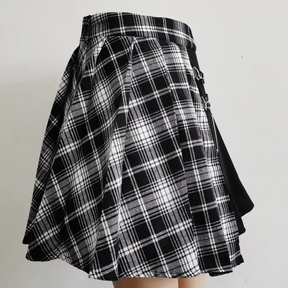 Punk Rock Plaid Mini Skirt - 6