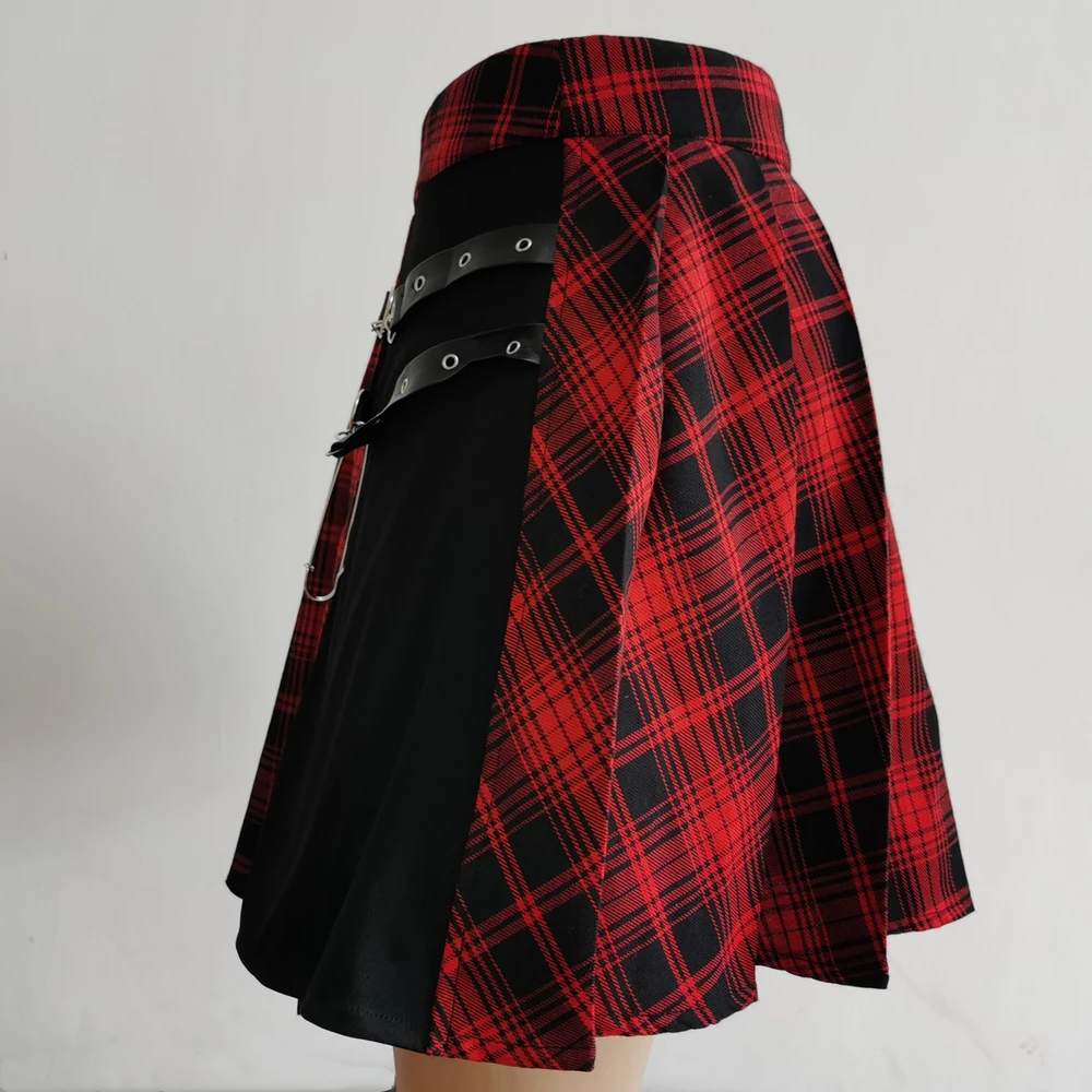 Punk Rock Plaid Mini Skirt - 11