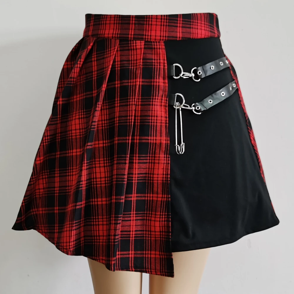 Punk Rock Plaid Mini Skirt - 9