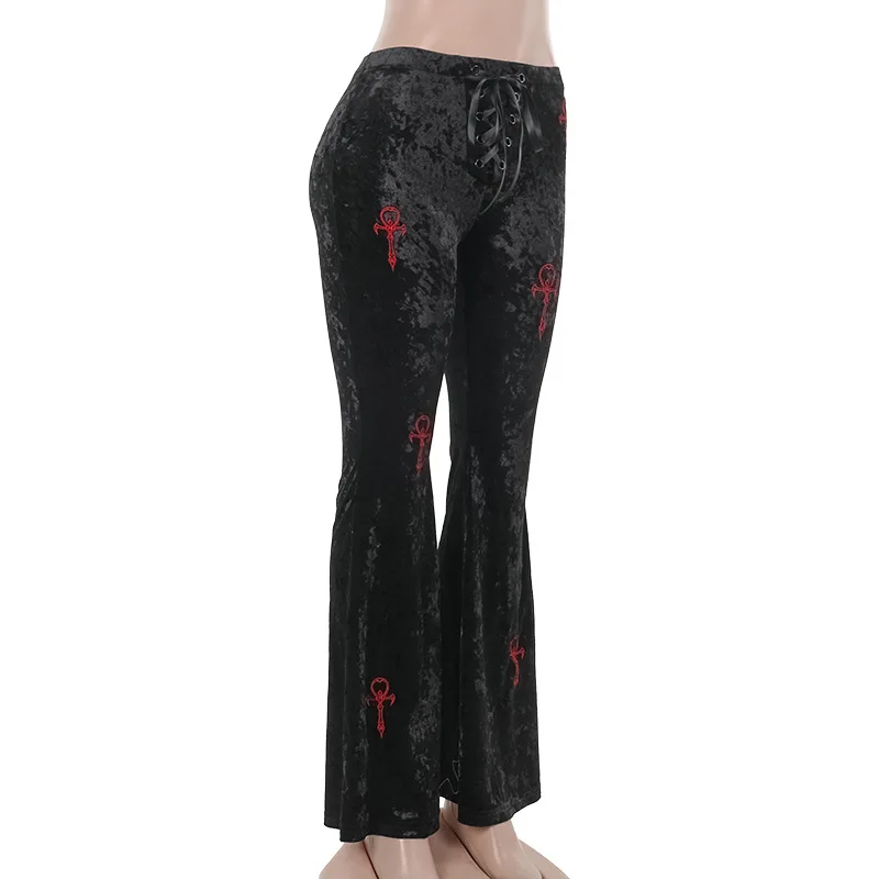 Gothic Grunge Velvet Pants - 2