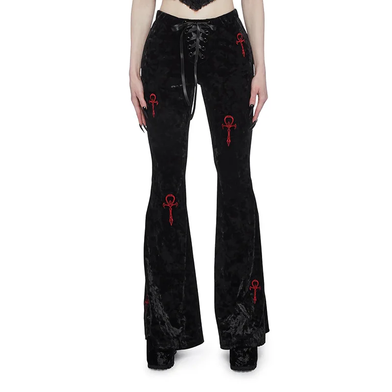 Gothic Grunge Velvet Pants - 12