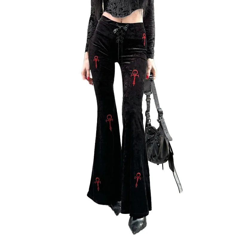 Gothic Grunge Velvet Pants - 16