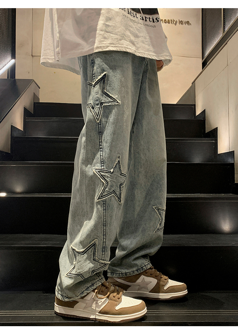 Y2K Streetwear Star-Patch Jeans - 5