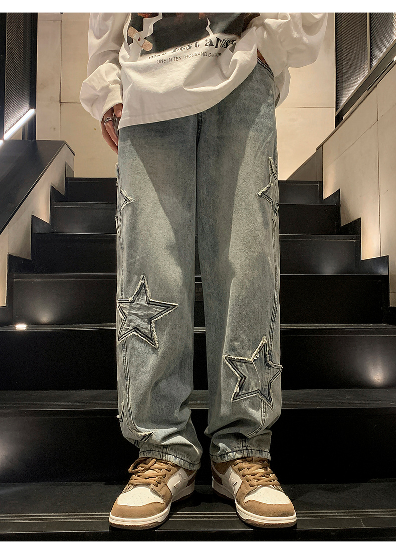 Y2K Streetwear Star-Patch Jeans - 2