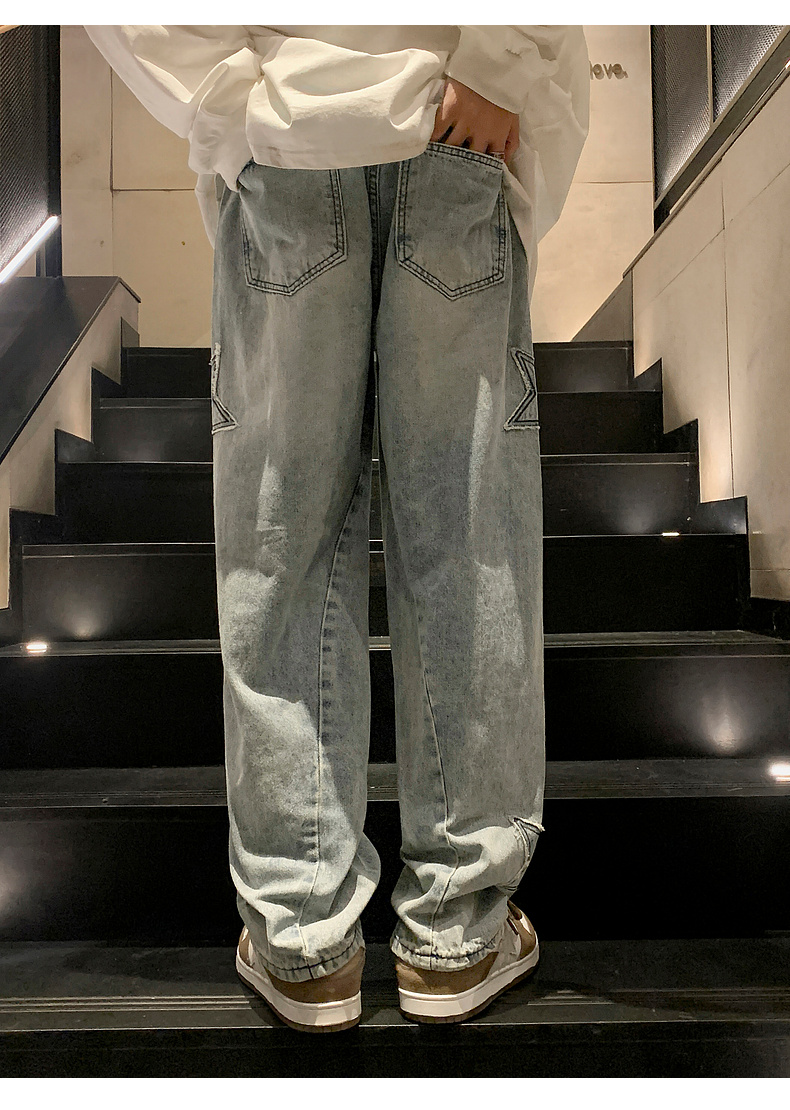 Y2K Streetwear Star-Patch Jeans - 10