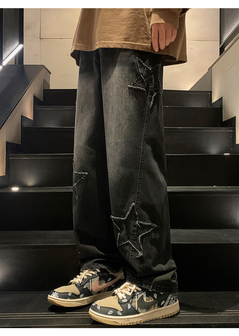 Y2K Streetwear Star-Patch Jeans - 13