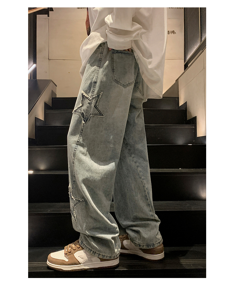 Y2K Streetwear Star-Patch Jeans - 9