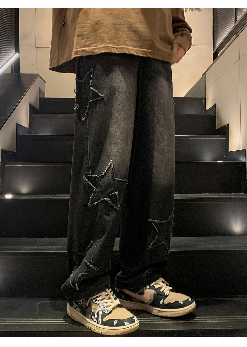 Y2K Streetwear Star-Patch Jeans - 12