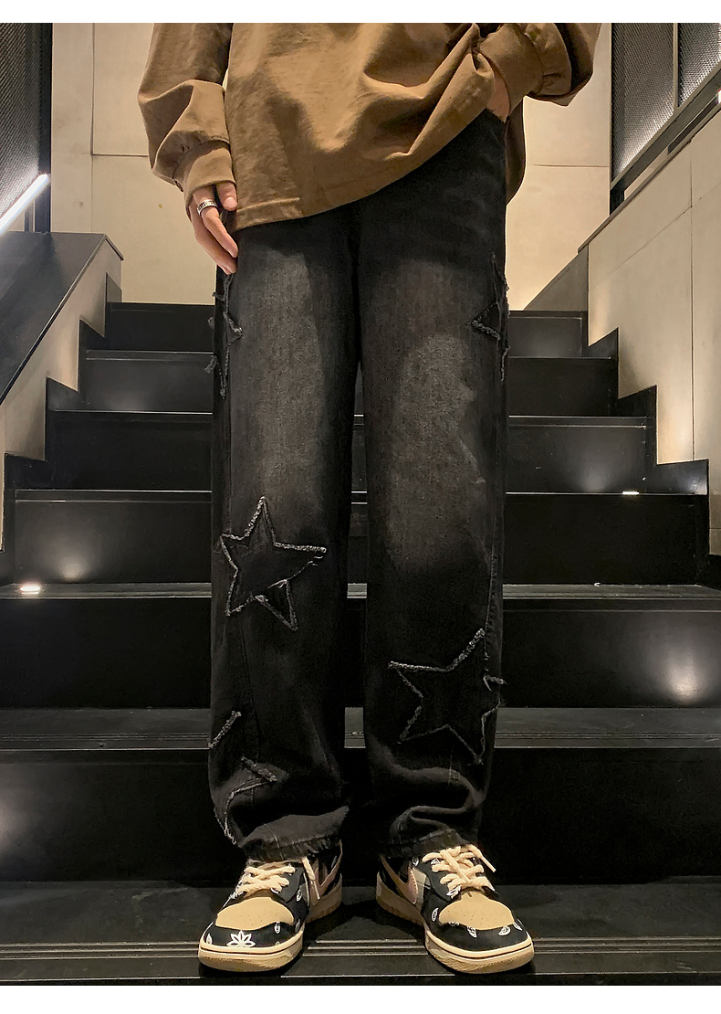Y2K Streetwear Star-Patch Jeans - 11