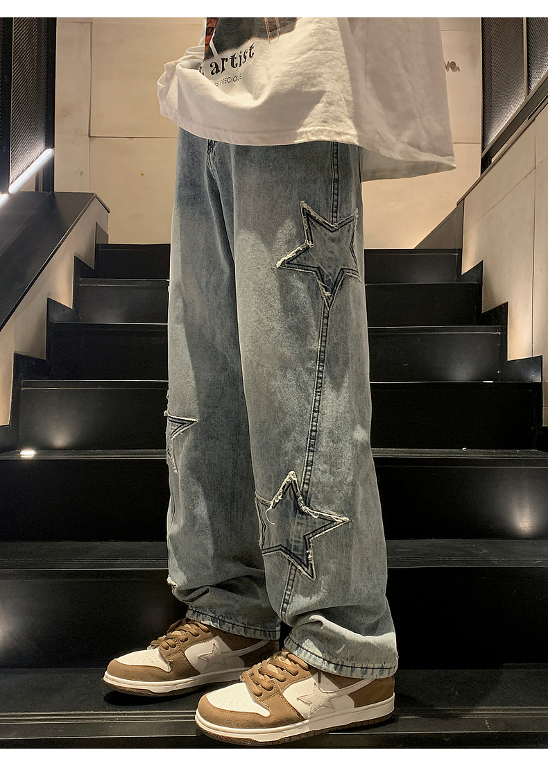 Y2K Streetwear Star-Patch Jeans - 6