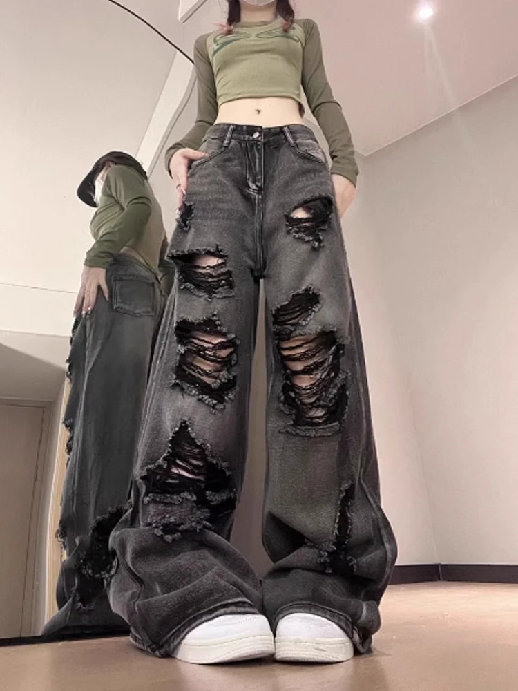 Grunge & Punk Distressed Baggy Pants - 7
