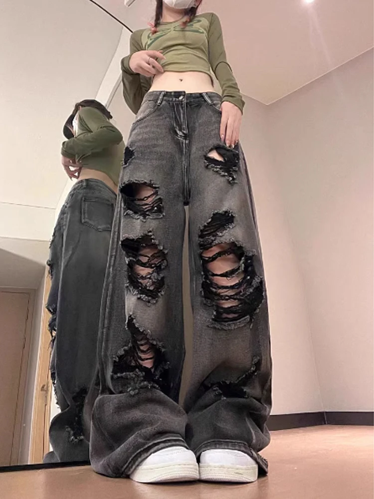 Grunge & Punk Distressed Baggy Pants - 8