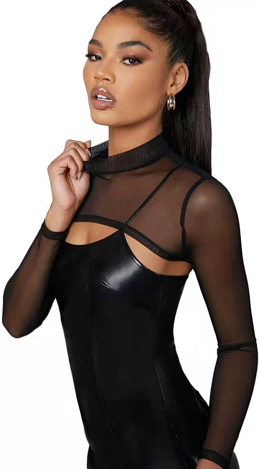 Y2K Streetwear Sheer Cut-Out Crop Top - 5