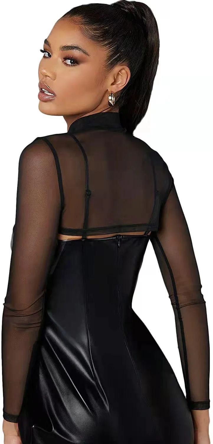 Y2K Streetwear Sheer Cut-Out Crop Top - 3