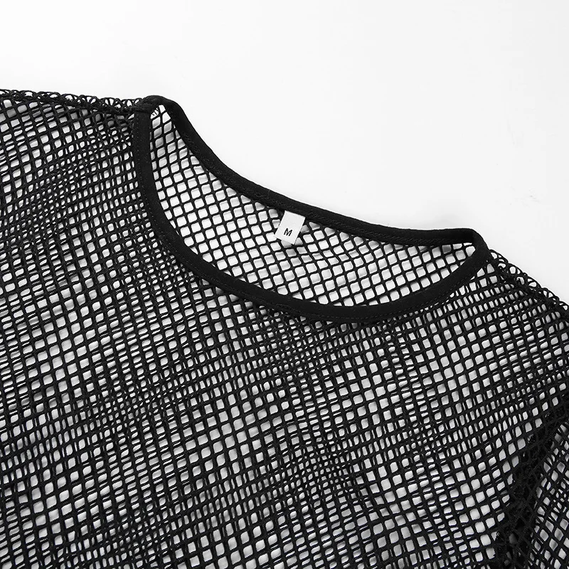 Gothic Punk Fishnet Crop Top - 11