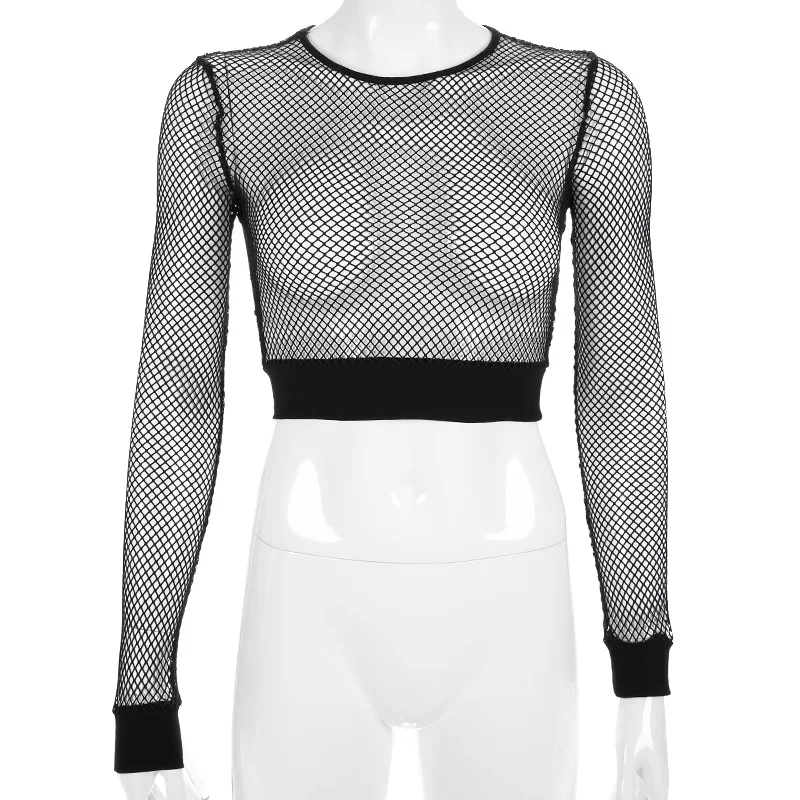 Gothic Punk Fishnet Crop Top - 7