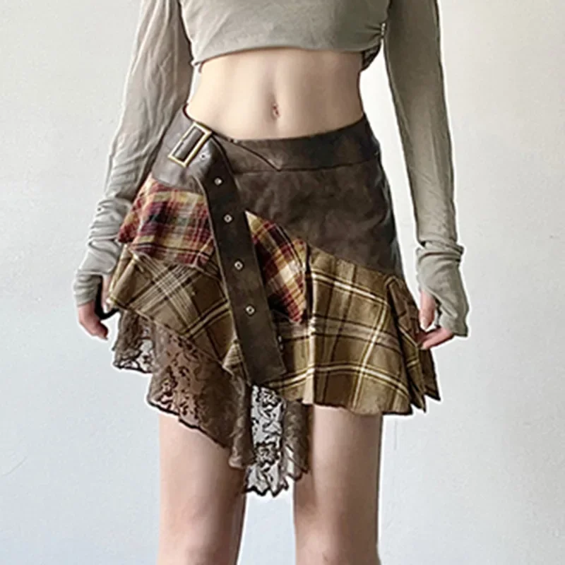 Grunge Punk Patchwork Skirt - 3