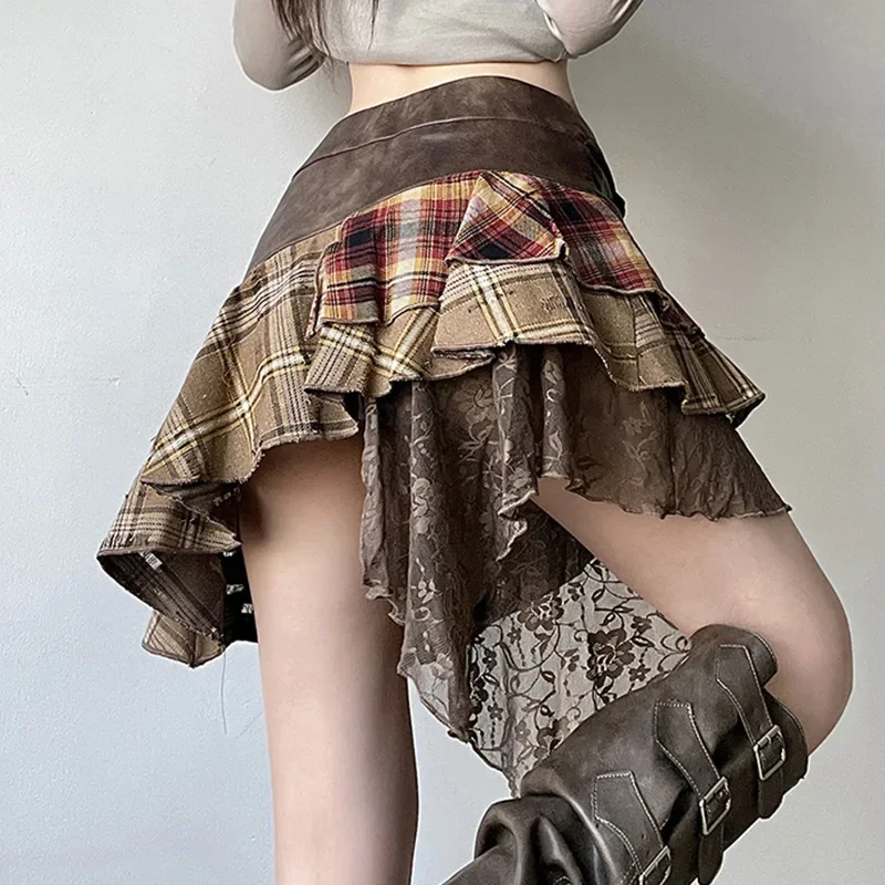 Grunge Punk Patchwork Skirt - 7