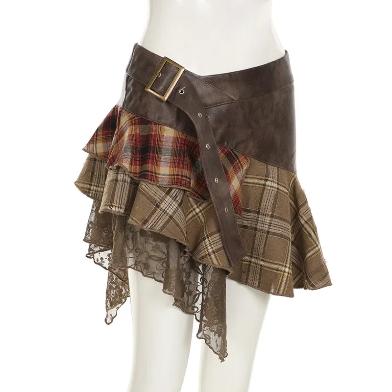 Grunge Punk Patchwork Skirt - 8