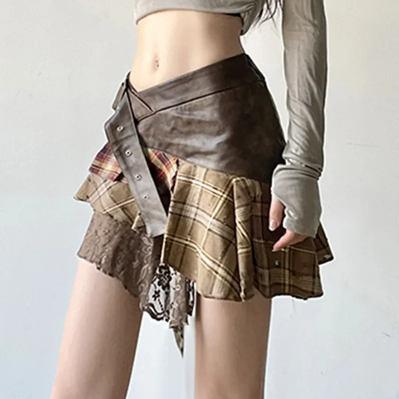 Grunge Punk Patchwork Skirt - 5