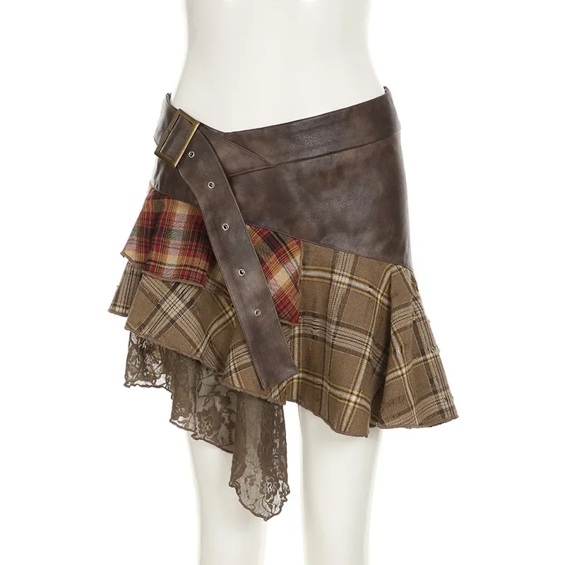 Grunge Punk Patchwork Skirt - 9