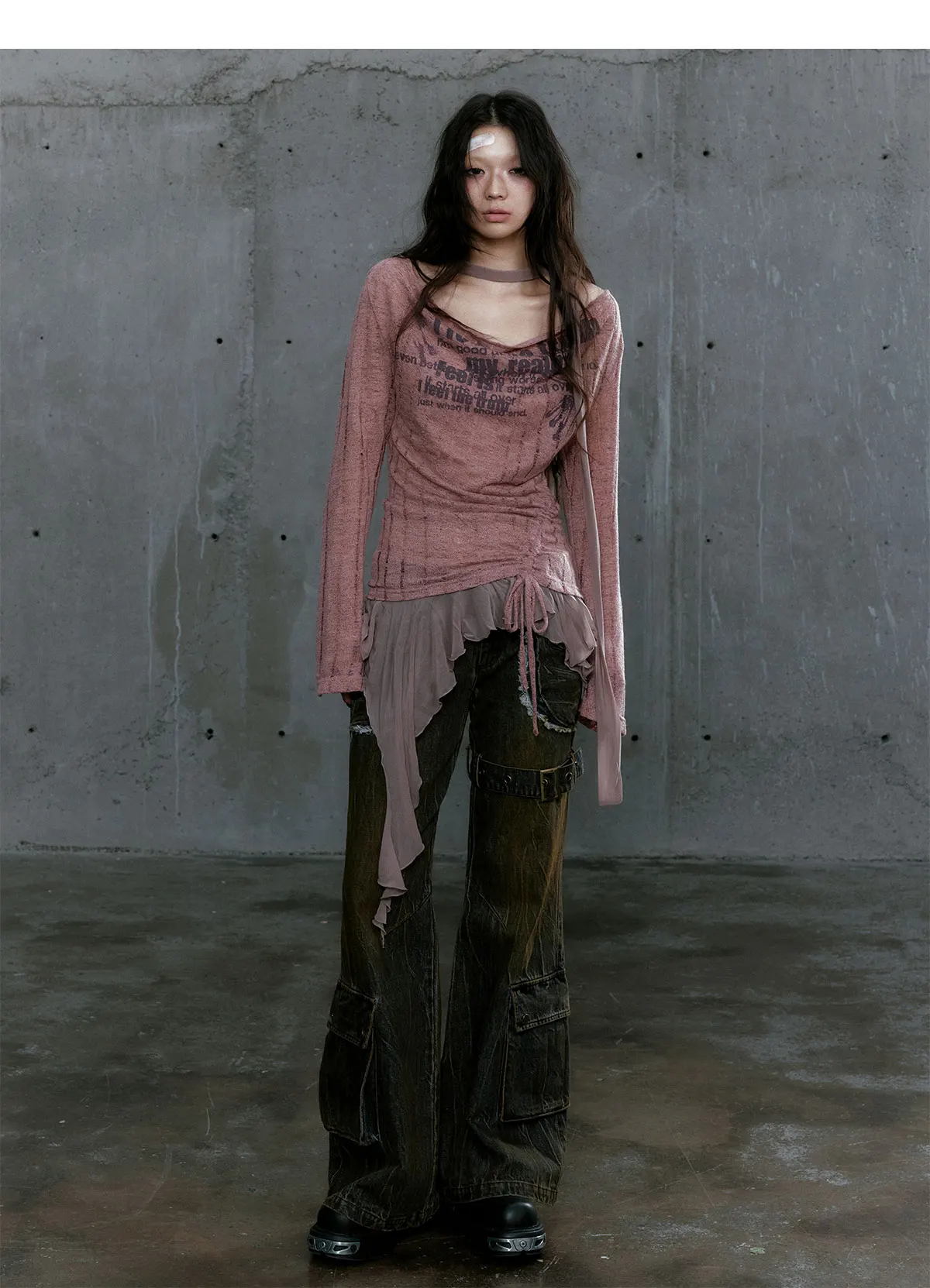 Gothic Punk Distressed Graphic Top - 9