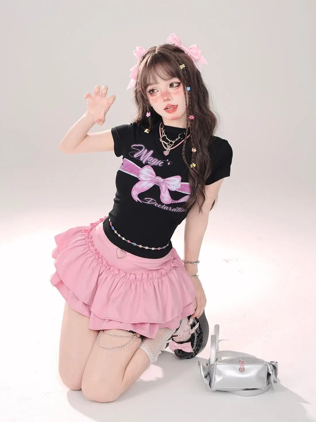 Gothic Lolita Ruffled Mini Skirt - 23