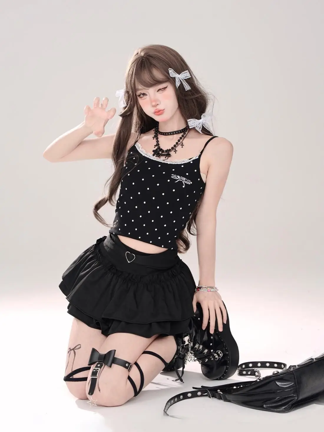 Gothic Lolita Ruffled Mini Skirt - 20