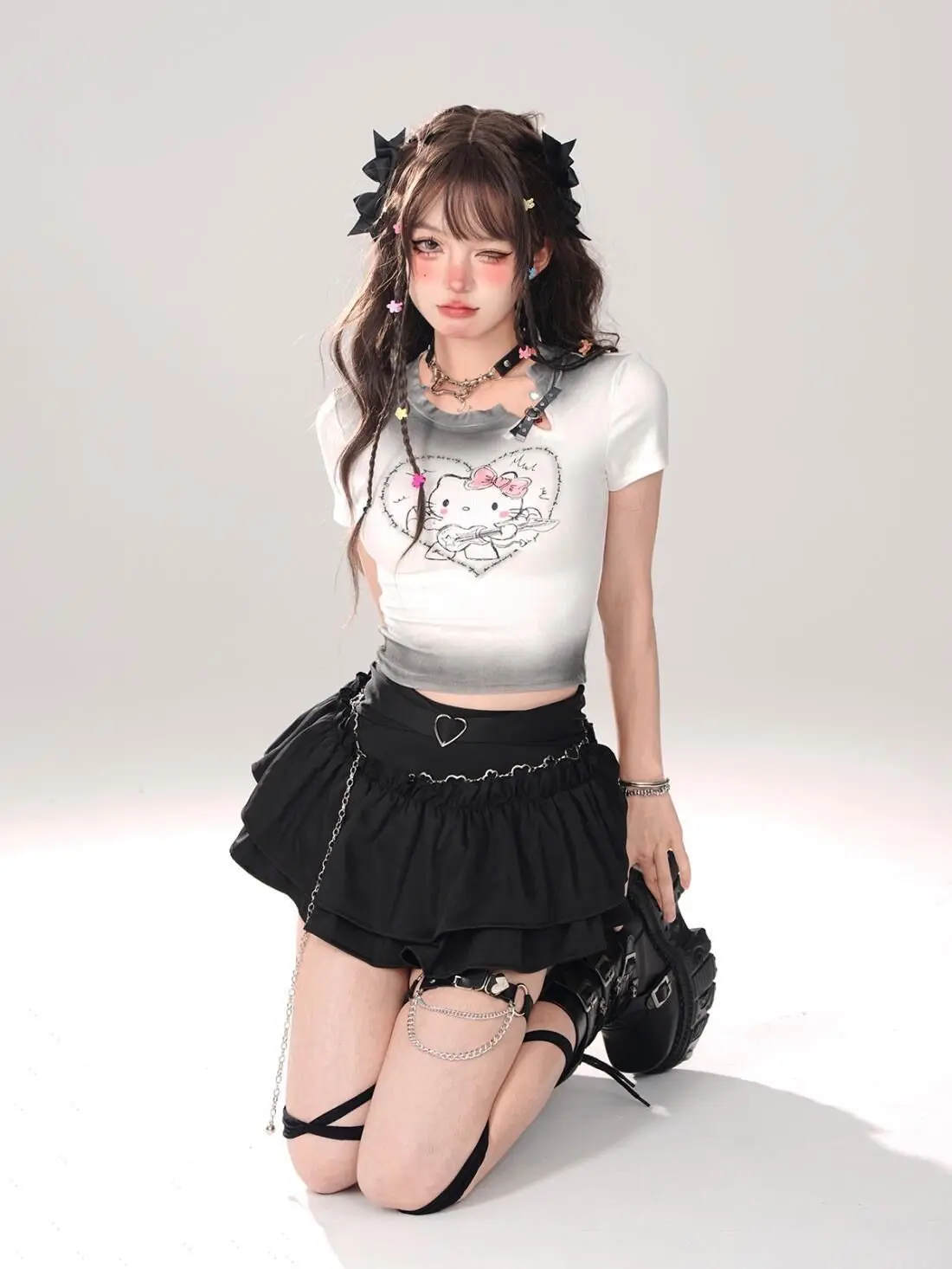Gothic Lolita Ruffled Mini Skirt - 10