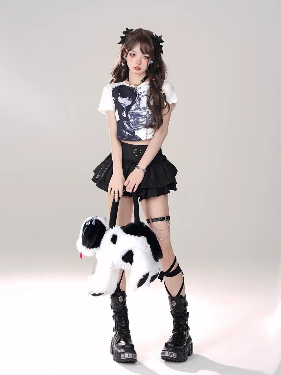 Gothic Lolita Ruffled Mini Skirt - 15