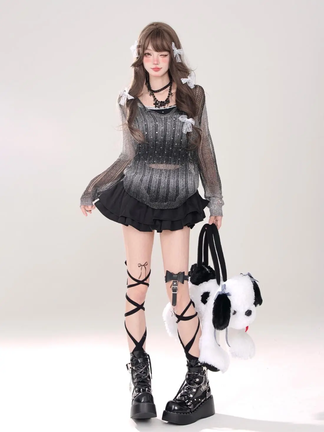 Gothic Lolita Ruffled Mini Skirt - 17