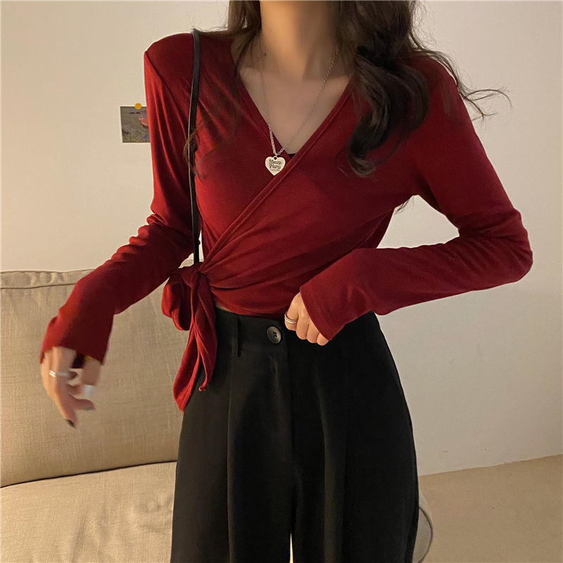 Minimalist Streetwear Wrap Crop Top - 19