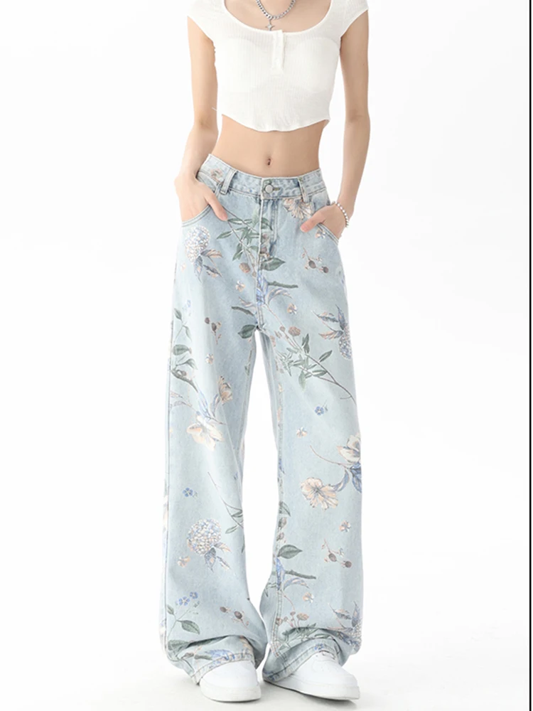 Cottagecore Floral Wide-Leg Jeans - 4