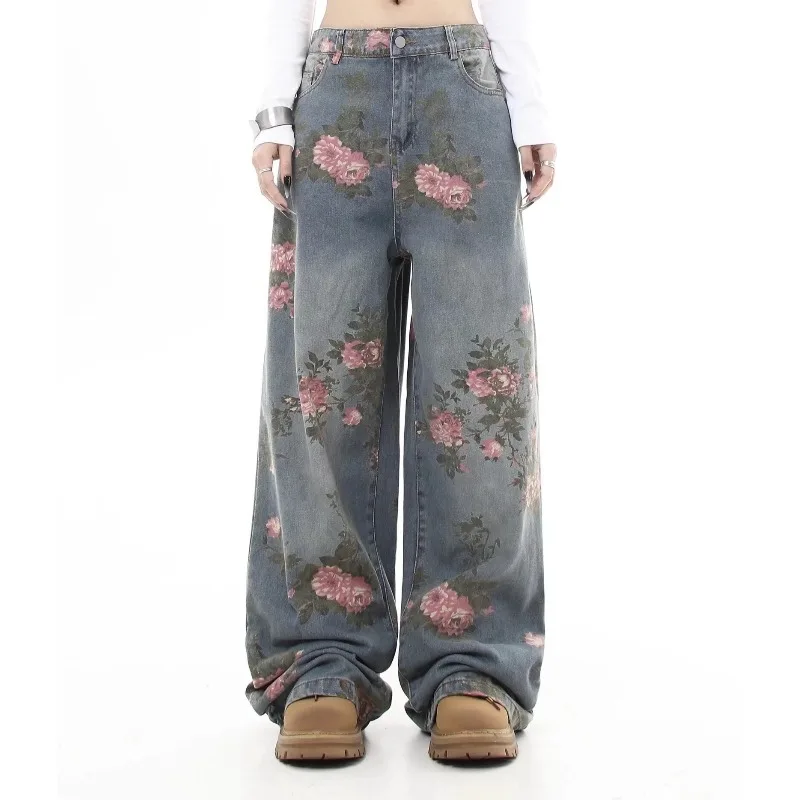 Cottagecore Floral Wide-Leg Jeans - 5