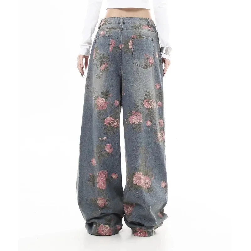 Cottagecore Floral Wide-Leg Jeans - 4