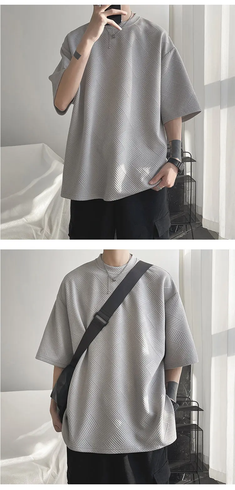 Minimalist Streetwear Textured T-Shirt - 9