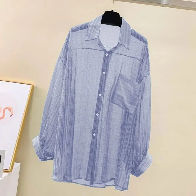 Soft Girl Sheer Oversized Shirt - 6
