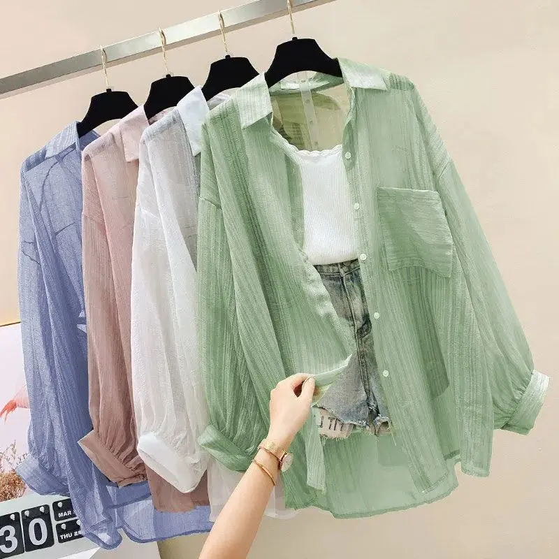 Soft Girl Sheer Oversized Shirt - 2