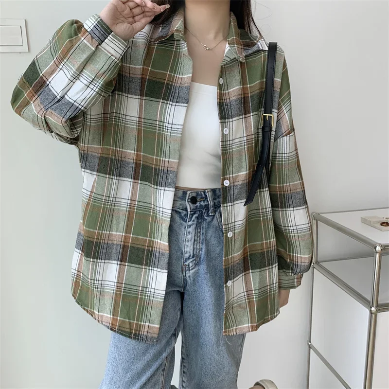 Egirl Oversized Plaid Shirt - 16 Egirl Oversized Plaid Shirt - 16