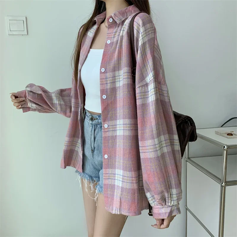 Egirl Oversized Plaid Shirt - 8 Egirl Oversized Plaid Shirt - 8