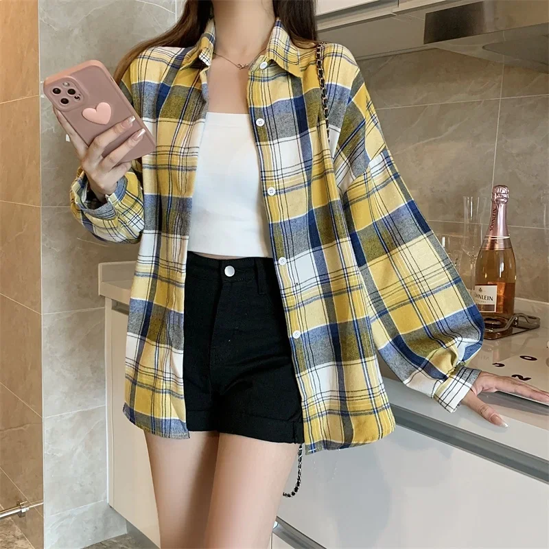 Egirl Oversized Plaid Shirt - 13 Egirl Oversized Plaid Shirt - 13