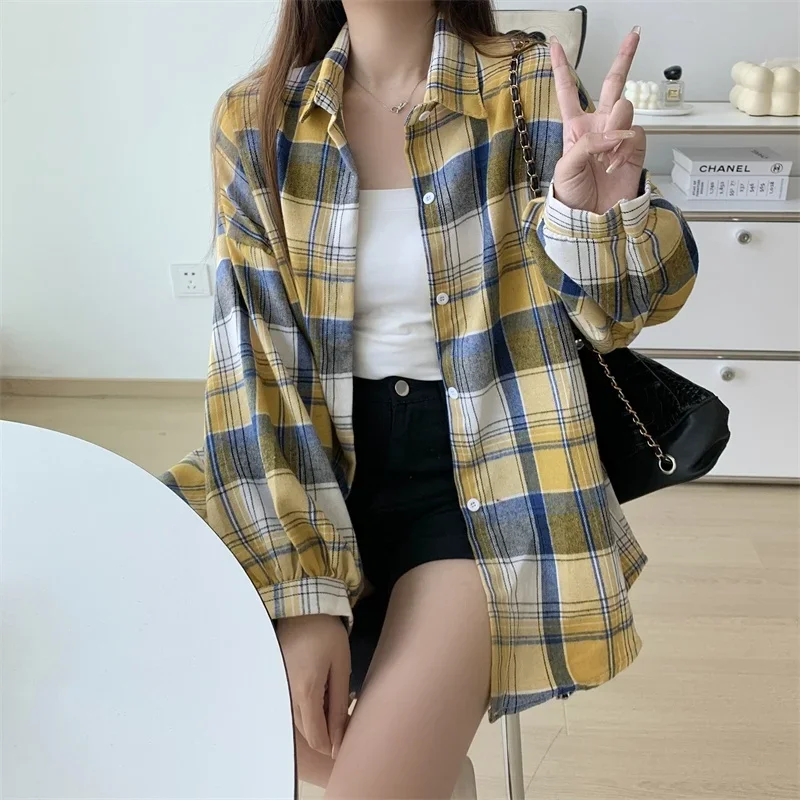 Egirl Oversized Plaid Shirt - 14 Egirl Oversized Plaid Shirt - 14
