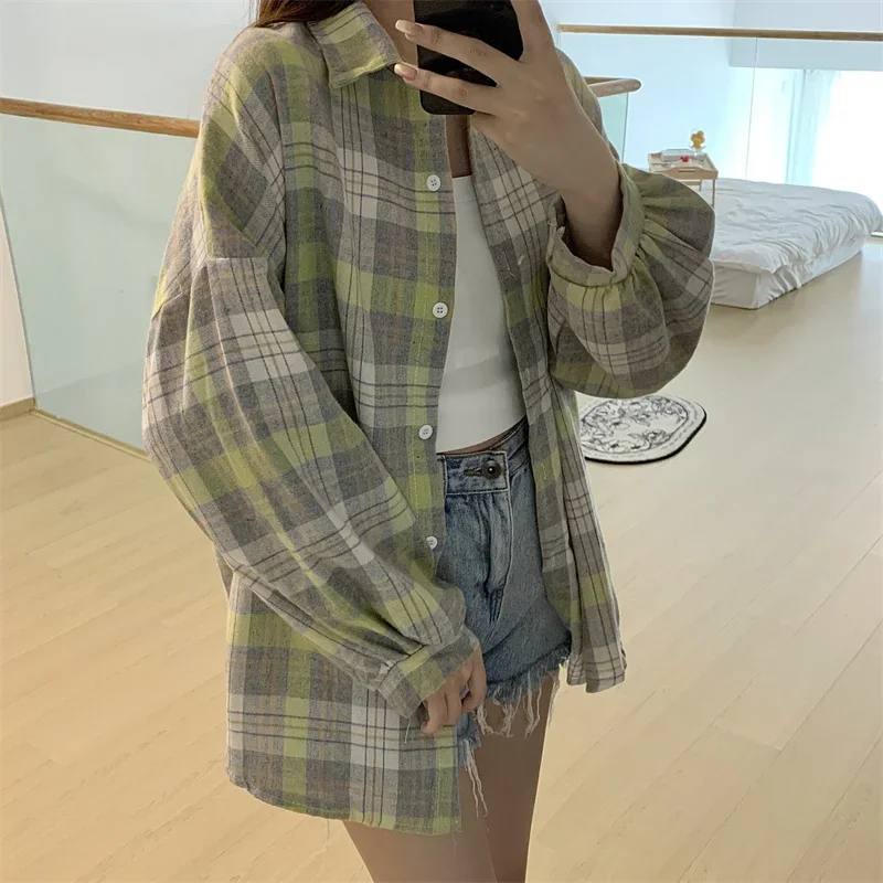 Egirl Oversized Plaid Shirt - 9 Egirl Oversized Plaid Shirt - 9