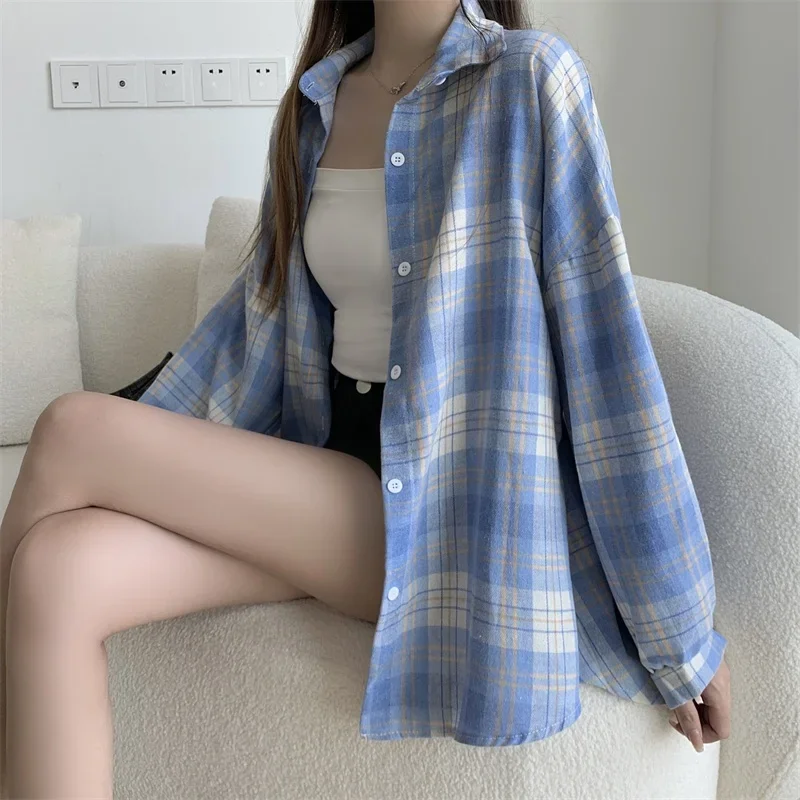 Egirl Oversized Plaid Shirt - 6 Egirl Oversized Plaid Shirt - 6