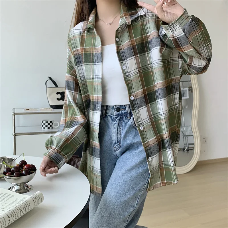 Egirl Oversized Plaid Shirt - 17 Egirl Oversized Plaid Shirt - 17