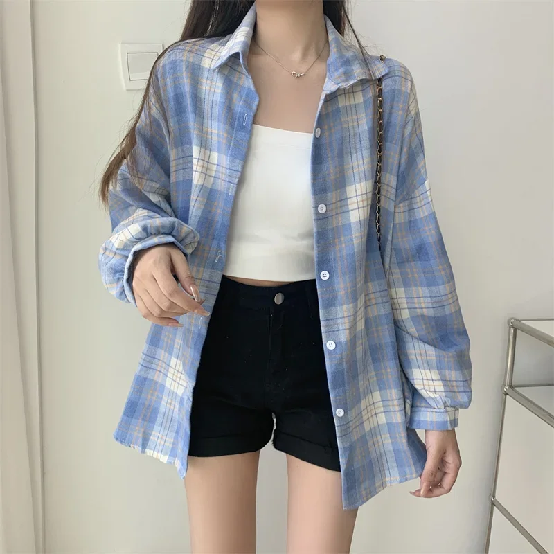 Egirl Oversized Plaid Shirt - 5 Egirl Oversized Plaid Shirt - 5